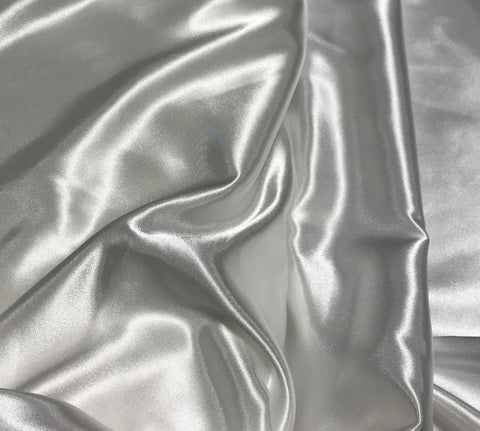 White - Faux Silk Charmeuse Satin Fabric