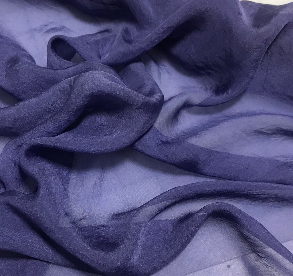 Midnight Blue - Hand Dyed Soft Silk Organza