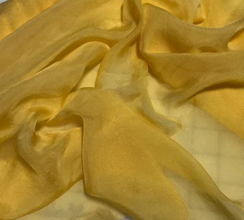 Golden Yellow - Hand Dyed Soft Silk Organza