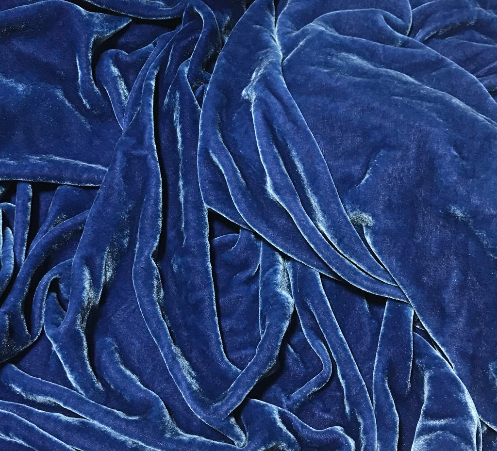 Dusty Blue - Hand Dyed Silk Velvet