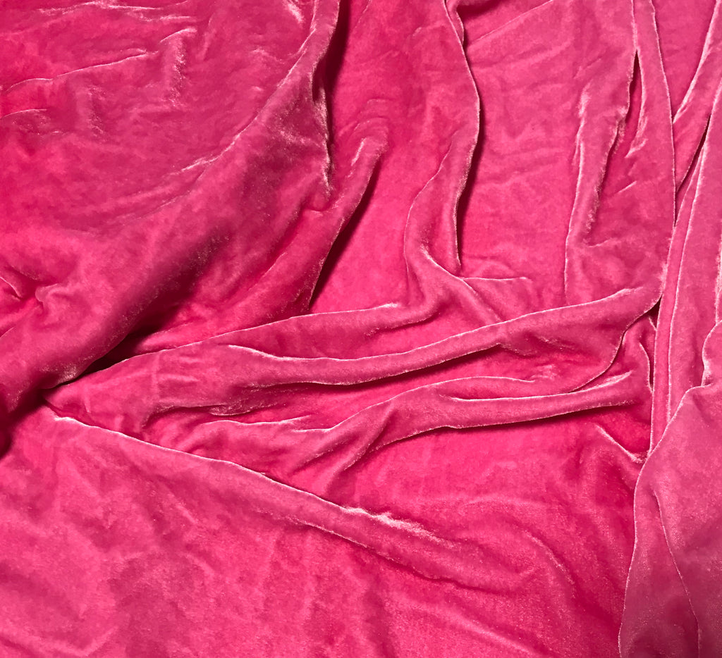 Bubblegum Pink - Hand Dyed Silk Velvet