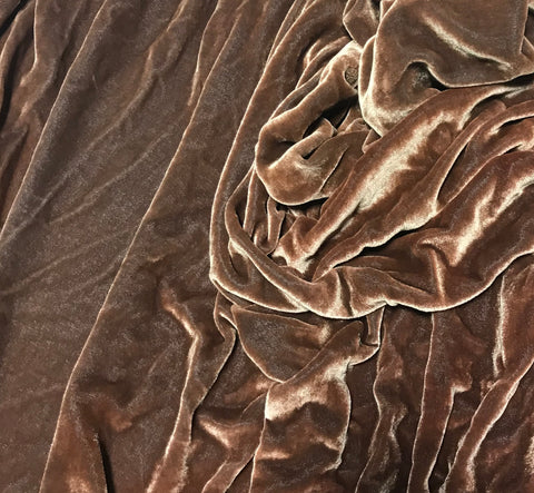 Tobacco Brown - Hand Dyed Silk Velvet