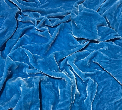 Light Blue - Hand Dyed Silk Velvet