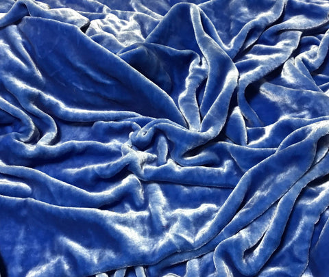 Cornflower Blue - Hand Dyed Very Plush Silk Velvet
