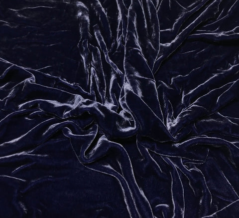 Midnight Blue  - Hand Dyed Silk Velvet