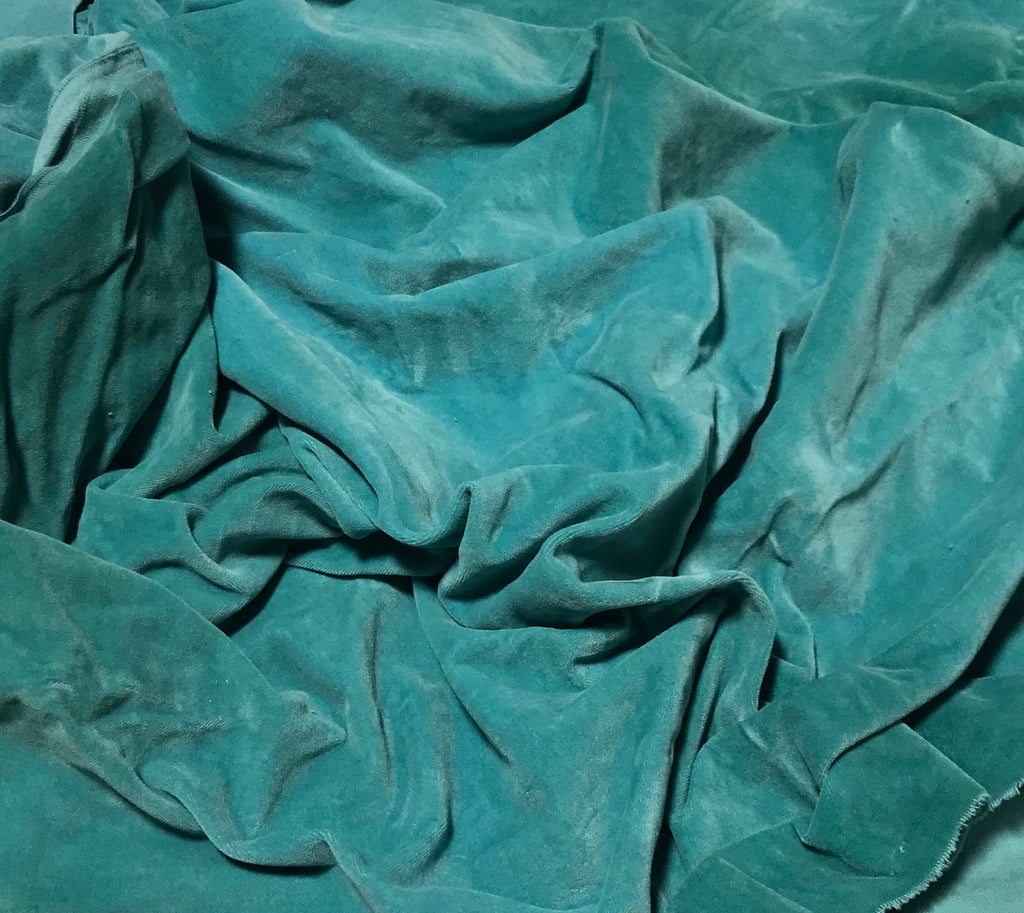 Teal Blue  - Hand Dyed Cotton Velveteen