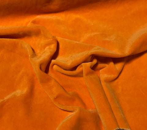 Tangerine Orange  - Hand Dyed Cotton Velveteen