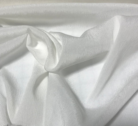 White - Crinkle Silk Crepe Fabric