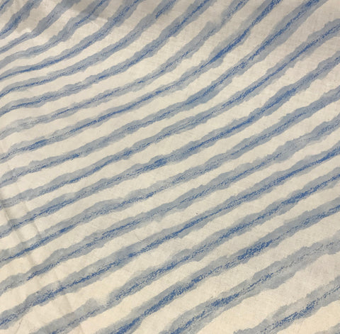 Blue Stripes Strings - Cotton Sateen Decorator Fabric