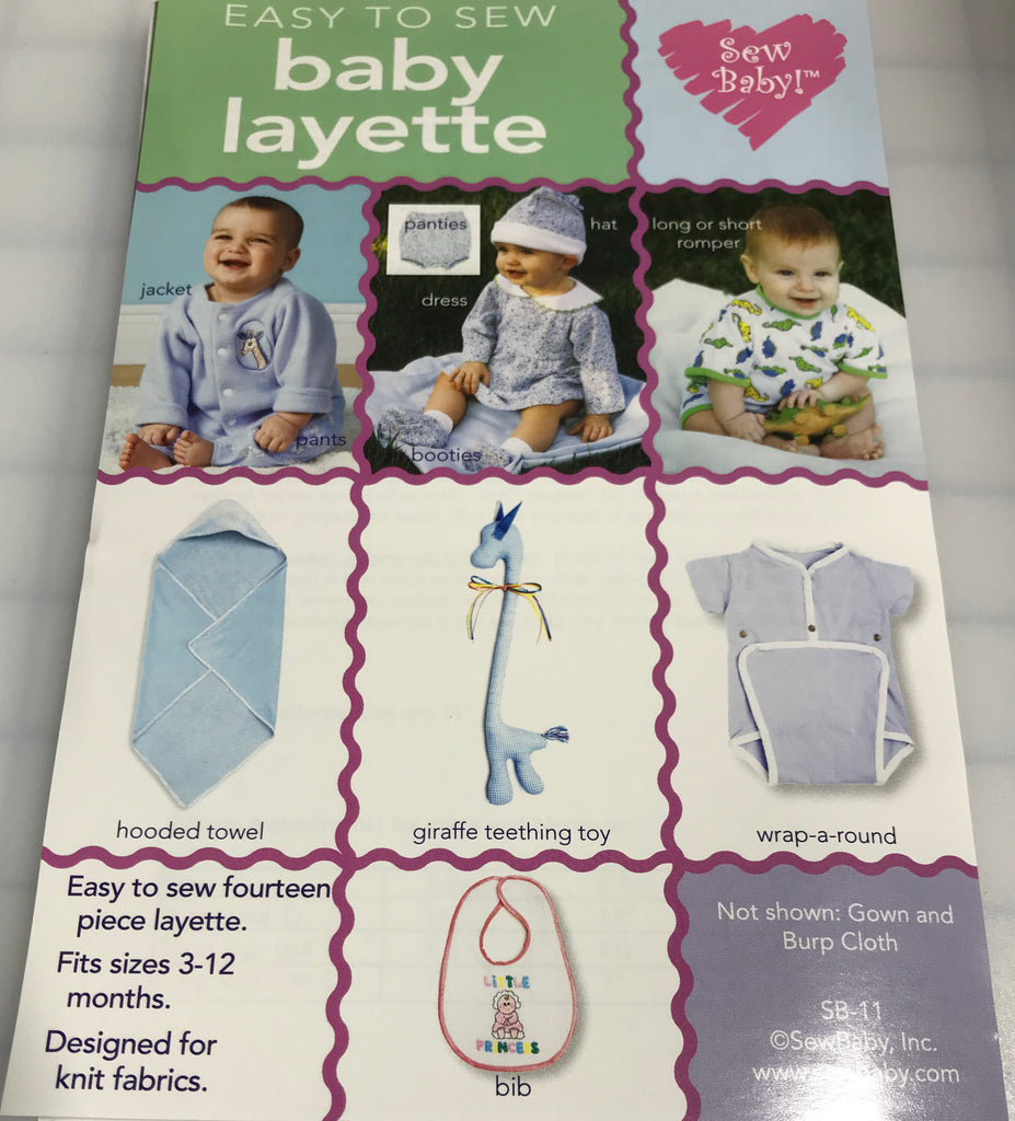 Baby Layette Pattern sz 3mo-12mo 14 Piece Baby Layette Sewing Pattern