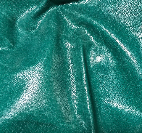 Teal Green Bubble Texture - Cow Hide Leather