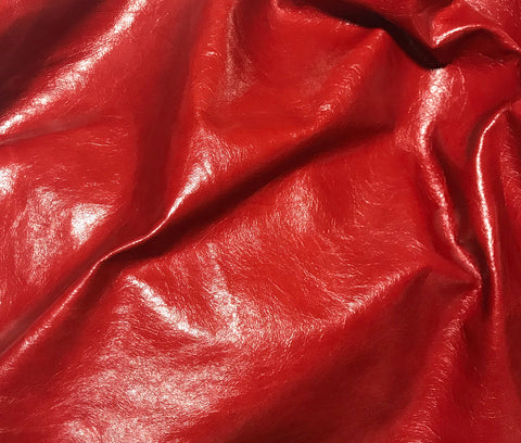 Shiny Scarlet Red - Cow Hide Leather