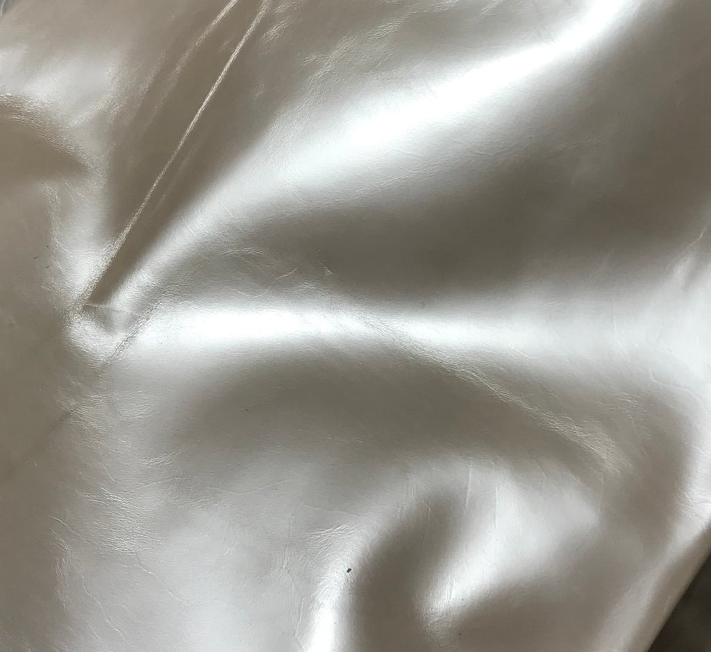 Metallic Pearl Ivory - Cow Hide Leather