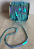 Peacock Teal Sequin Ribbon - 1/4" wide - 5 Yards (10 Colors to choose from)