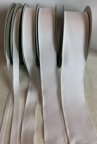 White 100% Rayon Petersham Ribbon (5 Widths to choose from)