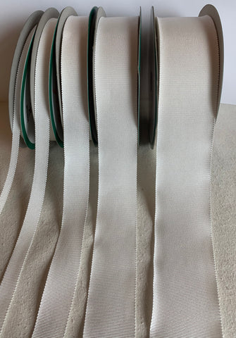 Ivory 100% Rayon Petersham Ribbon (5 Widths to choose from)