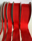 Scarlet Red 100% Rayon Petersham Ribbon (5 Widths to choose from)