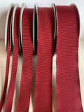Burgundy Red 100% Rayon Petersham Ribbon (5 Widths to choose from)