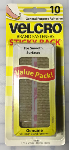 Velcro Sticky Back - Beige 3 1/2"x3/4" - 10 Sets