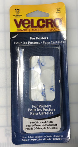 Velcro For Posters - 7/8" Squares - 12 Sets