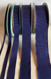Navy Blue 100% Rayon Petersham Ribbon (5 Widths to choose from)