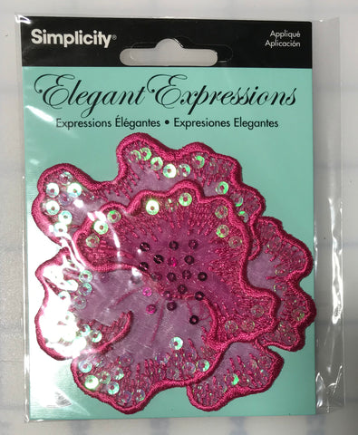 Pink Sequin Flower - Iron-On Applique by Simplicity Elegant Expressions