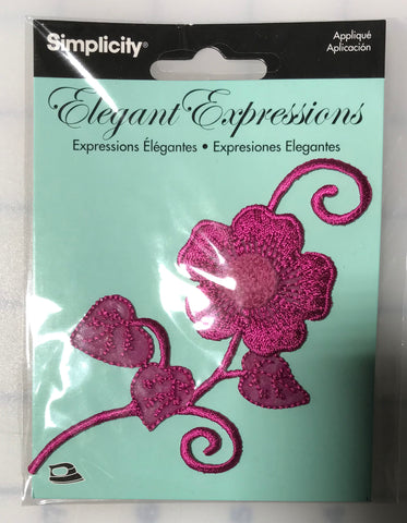 Fuchsia Pink Flower - Iron-On Applique by Simplicity Elegant Expressions