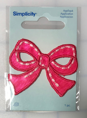 Pink Bow - Iron-On Applique by Simplicity