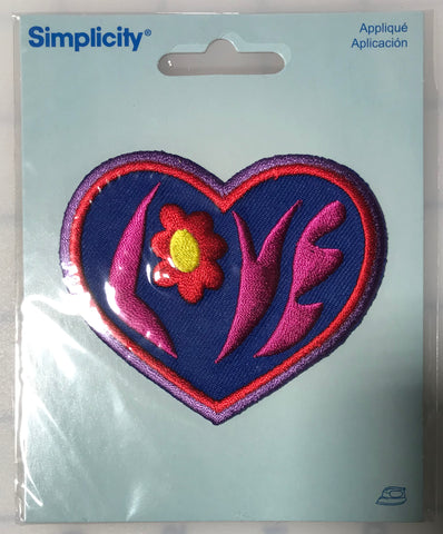 Love Heart Iron-On Applique by Simplicity