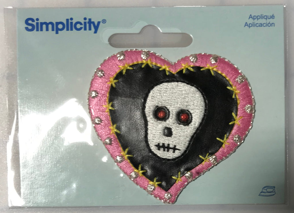 Skull & Heart - Iron-On Applique by Simplicity