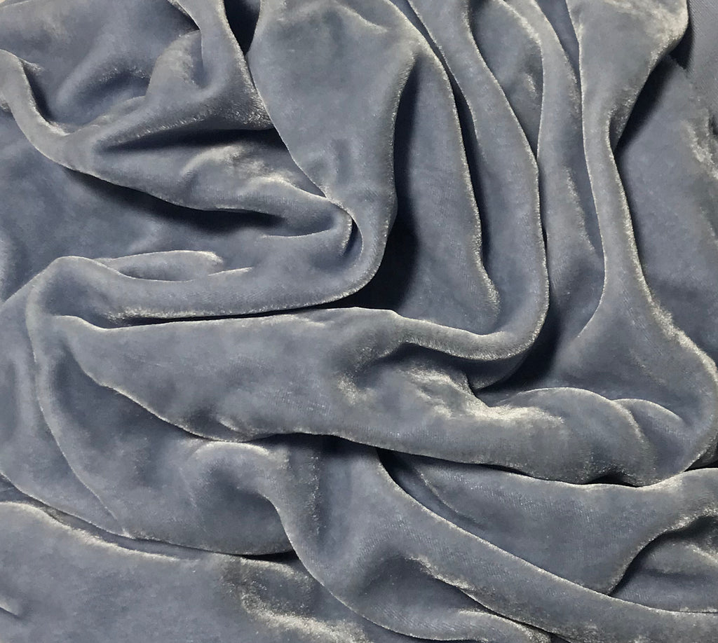 French Blue  - Hand Dyed Silk Velvet