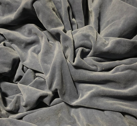 Hand Dyed Steel Blue - Cotton Velveteen Fabric