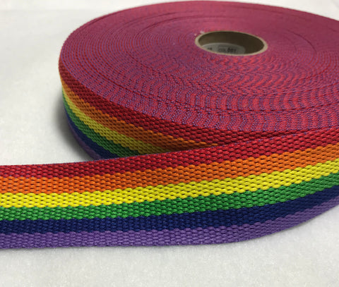 Bright Rainbow Webbing Made in France 1 1/2" wide
