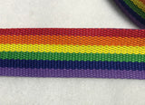 Bright Rainbow Webbing Made in France 1 1/2" wide