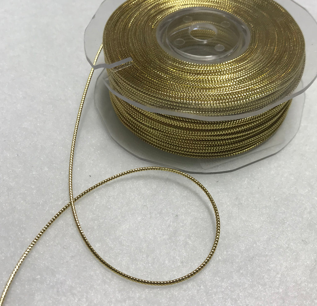 1mm Metallic Cord Made in France (Choose Gold or Silver)