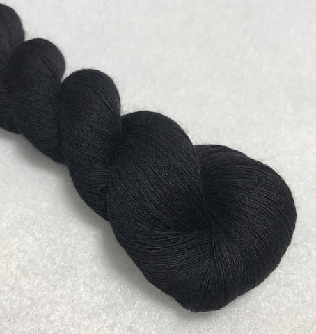Shetland Cobweb 40/1 Black Merino Wool 1000 Yard Skein