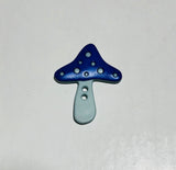 Blue Mushroom Plastic Button - 25mm / 1" - Dill Buttons Brand