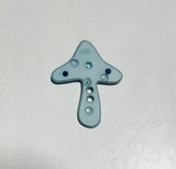 Blue Mushroom Plastic Button - 35mm / 1 3/8" - Dill Buttons Brand