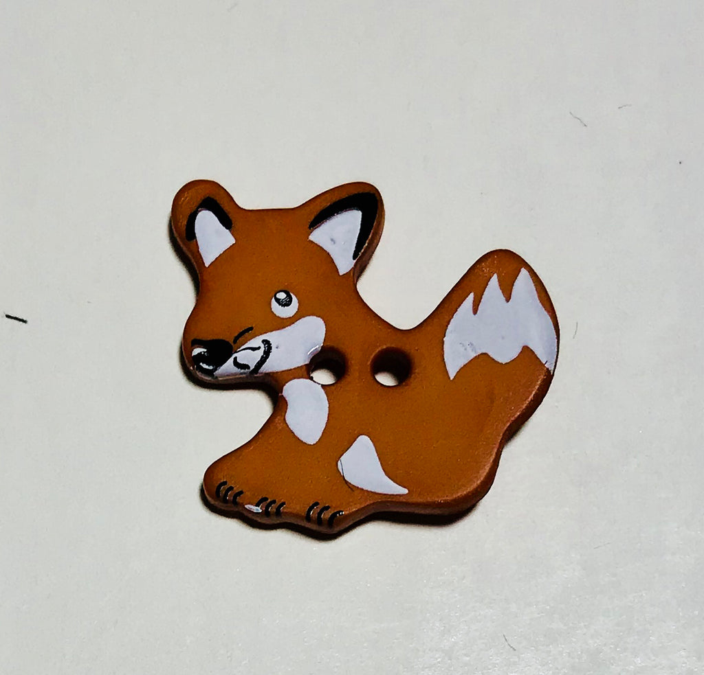 Brown Fox Plastic Button - 25mm / 1" - Dill Buttons Brand