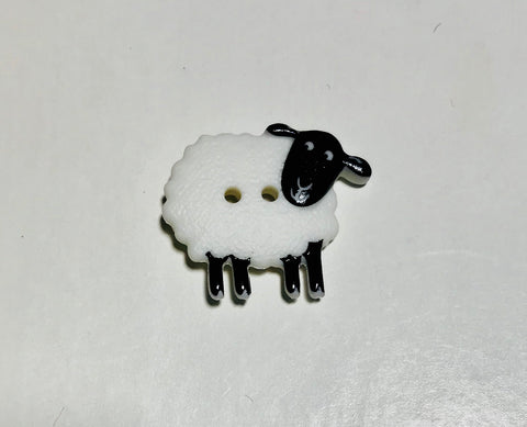 Black & White Sheep Plastic Button - 23mm / 15/16" - Dill Buttons Brand