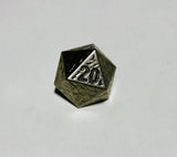 DND 20 Sided Die Dice Silver Metal Button - Dill Buttons