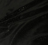 Black with Silver Metallic Glitter - Cuddle Minky Fabric