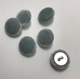 Light Blue Silk Velvet Fabric Buttons - Set of 6 - 5/8"