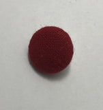 Bright Red Silk Noil Fabric Buttons - Set of 6 - 5/8"