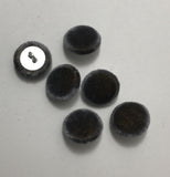 Gray Gold Silk Velvet Fabric Buttons - Set of 6 - 5/8"