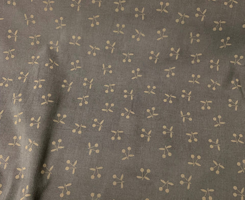 Gray & Taupe Cherries - Kokka Japan Cotton Corduroy Fabric