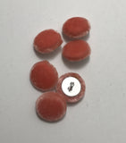 Coral Silk Velvet Fabric Buttons - Set of 6 - 5/8"