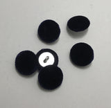 Navy Blue Silk Velvet Fabric Buttons - Set of 6 - 5/8"
