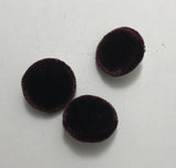 Maroon Silk Velvet Fabric Buttons - Set of 6 - 5/8"