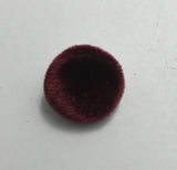 Deep Red Silk Velvet Fabric Buttons - Set of 6 - 5/8"